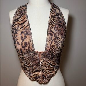 Animal Print Halter Top